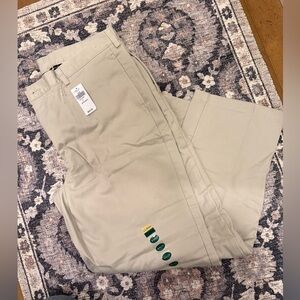 Brand New w/ Tags L.L. Bean Men's Tan Chino flannels lined pants. Sz 36 W x 29 L